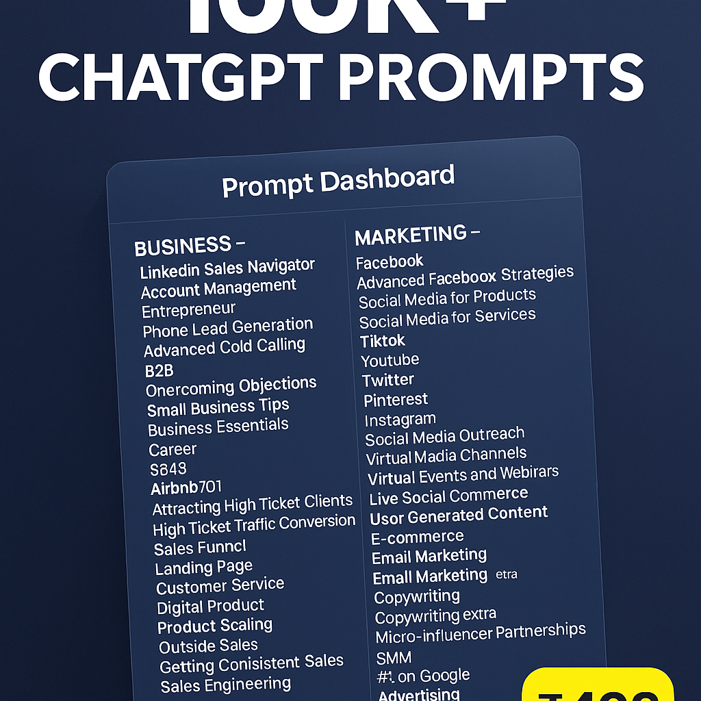 100,000+ ChatGPT Prompt Dashboard