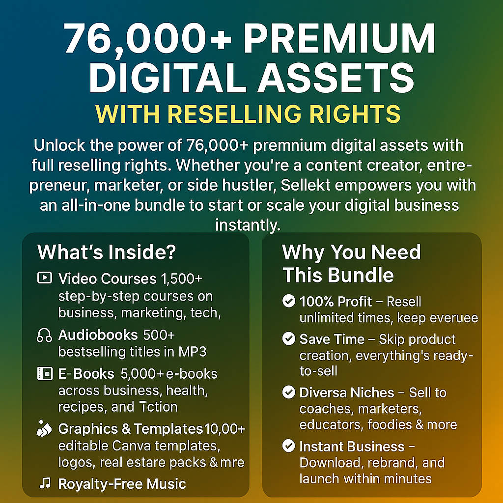 76,000+ Digital Product Bundle With Reselling Rights