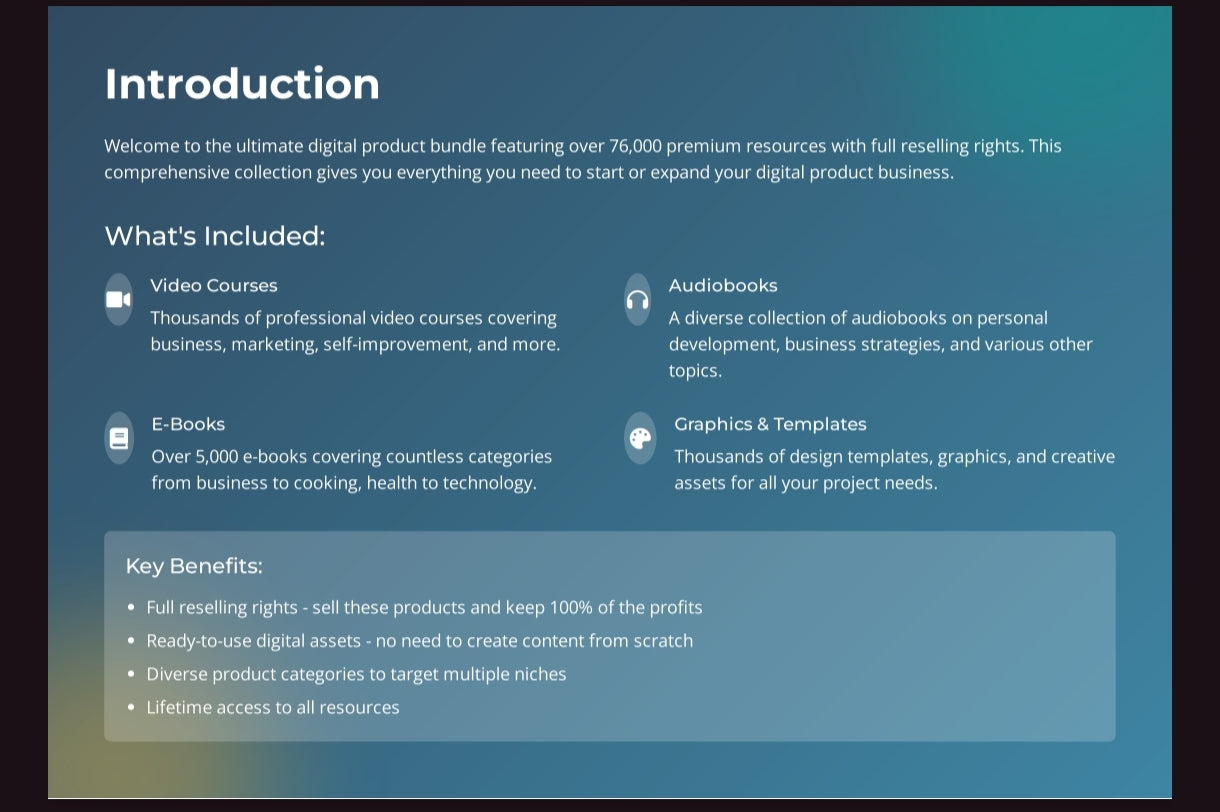 76,000+ Digital Product Bundle With Reselling Rights